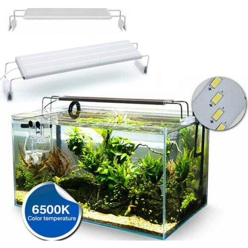5730SMD Slim LED Lighting Aquarium Fish Tank Light Bar Clip on Lamp with Extendable Bracket Blue & White LEDs