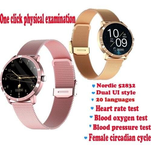 Q8L Smart Watch Heartrate Blood Pressure Test Female Circadian Cycle And One Click Physical Examination Blue Tooth Smartwatch