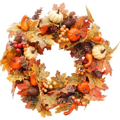 Christmas Flower Wreath Garland Wall Hanging Door Window Pumpkin Artificial Wreath Christmas Decoration For Home