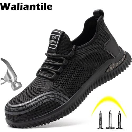 Waliantile Men Work Shoes Boots Breathable All Season Safety Shoes For Men Anti-smashing Working Shoes Boots Indestructibe Men
