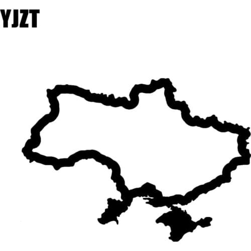 YJZT 15.2CM*10.9CM THE UKRAINE COUNTRY CAR STICKER VINYL DECAL WINDOW TRUCK RUSSIA ASIA EUROPE Black Silver C10-01434