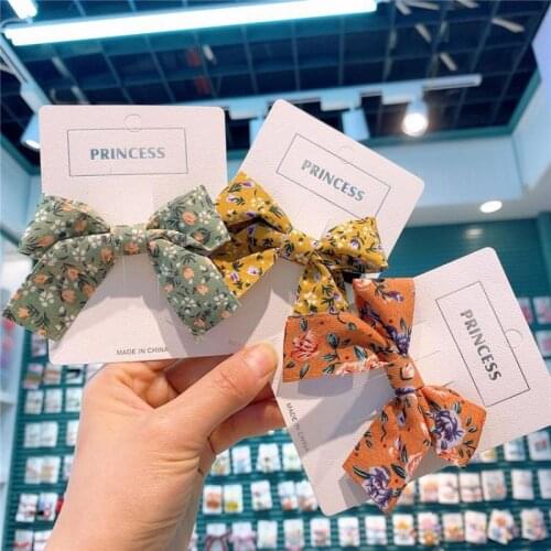 Floral Print Hair Clips Baby Girls Hair Accessories Chidren Hair Grips Barrette Kids Hair Wear Barrettes Hairpin Hair Wear