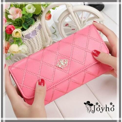 Womens Wallets and Purses Plaid PU Leather Long Wallet Hasp Phone Bag Money Coin Pocket Card Holder Female Wallets Purse