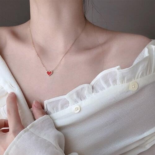 925 sterling silver ins simple Korean style clavicle chain temperament luxury love necklace for female