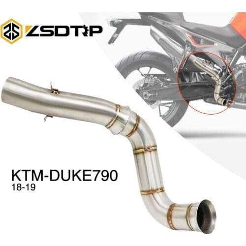ZSDTRP For KTM790 DUKE790 2018-2019 Most 51mm Motorcycle Exhaust Pipe Middle Link Pipe Stainless Steel