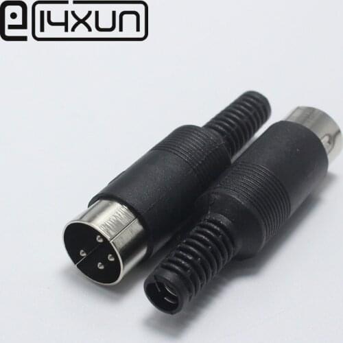 1pcs/lot 4 Pin DIN Male Plug Connector with Plastic Handle 4 PIN DIN Wire Converter 4 PIN Plug DIN DIY Keyboard/Mouse Cable