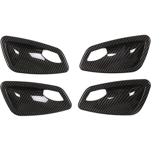 4Pcs Carbon Fiber Abs Car Interior Door Handle Cover Trim Door Bowl Cover Trim for Bmw E90 3 Series 2005-2012 Car Accessories