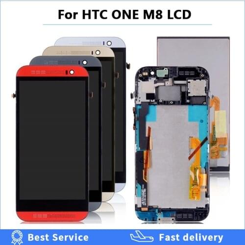5.0 Inch LCD Display with Frame For HTC One M8 LCD Display Touch Screen Digitizer Replacement Parts For HTC M8 LCD Screen 831C