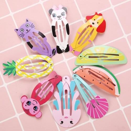 5Pcs/Lot Fashion Cartoon Child Kids Cute Barrette Hairclips Color Hair Pin Girls Women New Party Gifts Hair Accessories Headwear