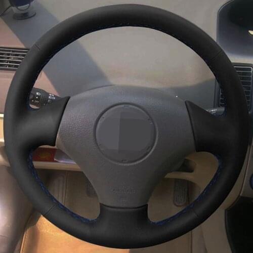 DIY Black Genuine Leather Car Accessories Steering Wheel Cover For Toyota Vios Corolla 2000-2004 Mark 2 for Lexus GS43