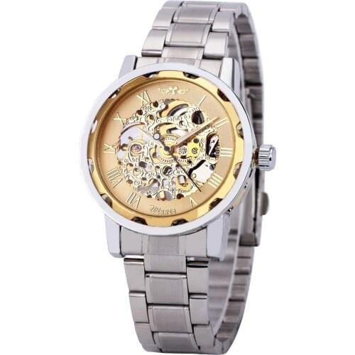 2018 Hot Winner Luxury Brand Sport Men Automatic Skeleton Mechanical Military Hollowbusiness Watch Full Steel Stainless Band