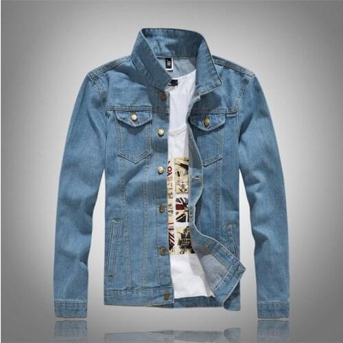 Denim Jacket Men Hip Hop Cowboy Jacket Streetwear Casual Fashion Ripped Hole Jeans Jacket Slim Male Coats Clothing