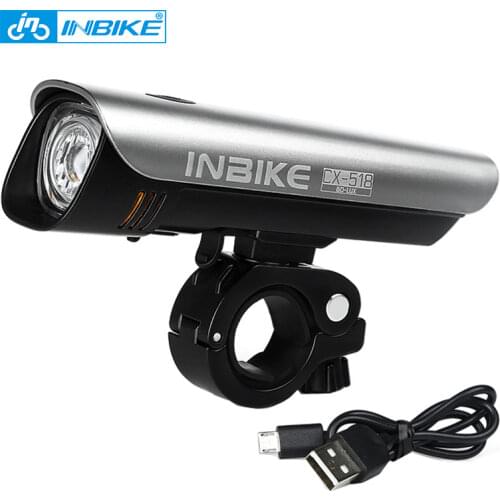 INBIKE Bicycle Light German Standard Waterproof USB Rechargeable Handlebar Bike Accessories Warning Flashlight 2600mAh Led Velo