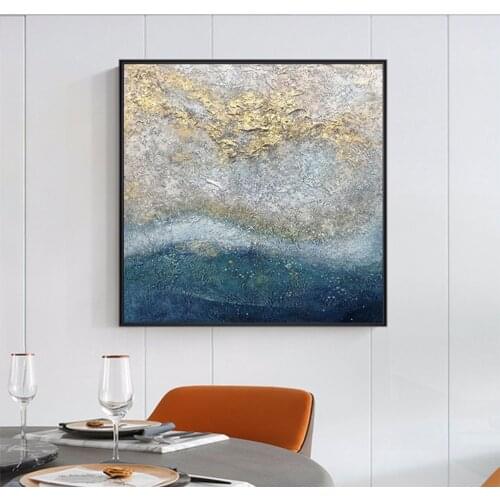 Thick Texture Oi Handmade Abstract Landscape Oil Painting On Canvas Wall Art Paintings Large Salon Hotel Decoration Gold Artwork