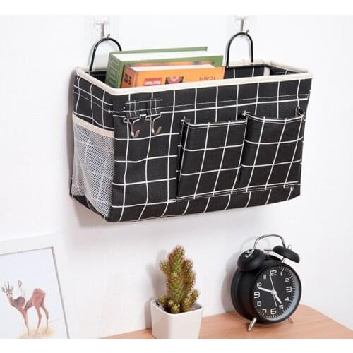 Canvas Bedside Wall Hanging Sundries Storage Bag Socks Book Storage Hanging Bag Home Decor Storage Holder Hanging Organizer