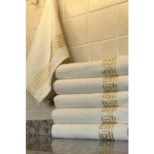 Cotton Materiel Gold Jagarlı 6 piece 30x50cm Hand And Face Towel Set