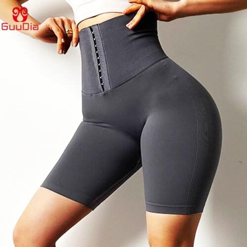 GUUDIA High Waist Shaper Corset Leggings Waist Trainer Adjustable Body Shaping Waist Cincher Corset Gym Workout Pants Slimmer