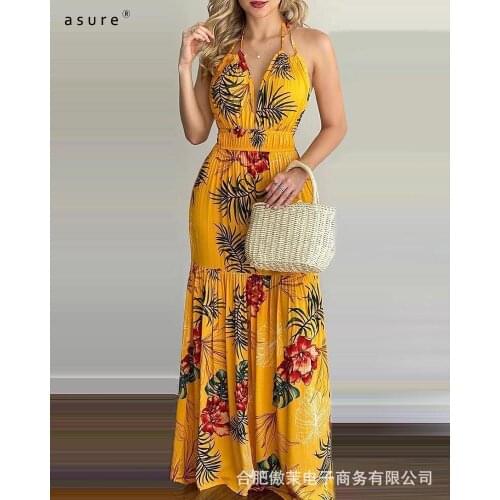 Summer Floral Dresses For Women 2021 Ladies Bohemian Vestidos Casual Kawaii Cottagecore Clothing Sukienka LZR8916