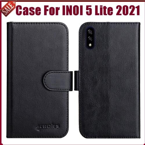 Hot! INOI 5 Lite 2021 Case 5.5" Fashion 6 Colors Flip Soft Leather Wallet Protective Cover For INOI 5 Lite 2021 Case Phone Bag