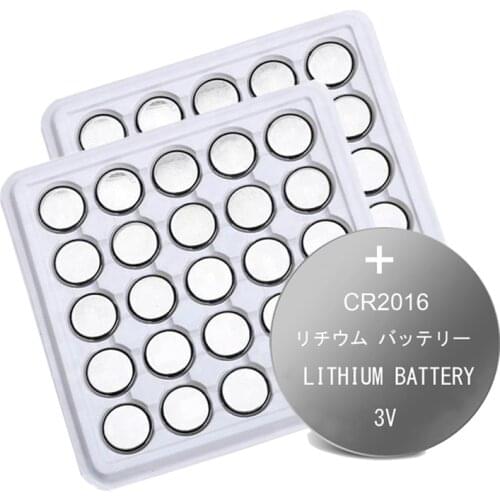 50pcs CR2016 3V Lithium Battery CR 2016 DL2016 LM2016 KCR2016 ECR2016 GPCR For Watch Toy Car Key Button Cell Coin Batteries