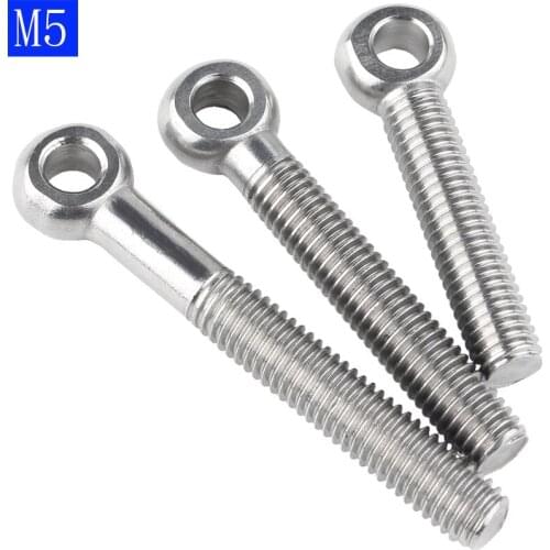 M5 - 0.8 5mm 304 Stainless Steel Machinery Shoulder Lifting Eye Screws Bolts O ring head Axle