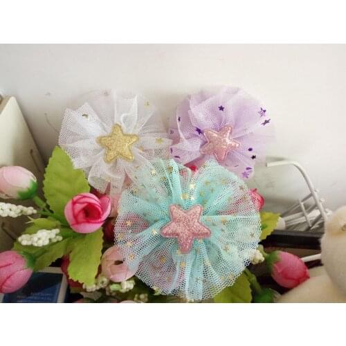 Handmade Pet Cute Lace Maltese dog star hair clips / Pet Acessories Dog hairpin 30pcs/lot