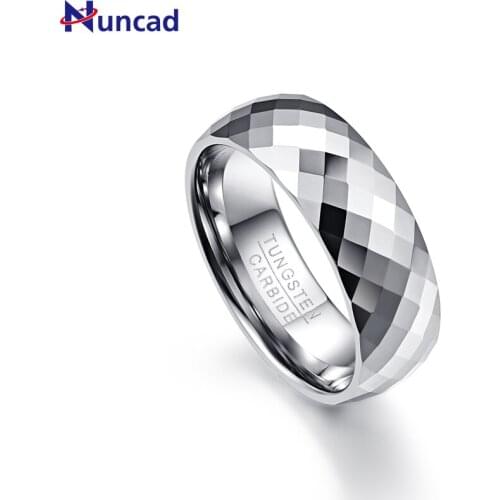 Multi-faceted Vintage 8mm Men Ring 100% Tungsten Carbide Mens Jewelry Promise Band Anillos para hombres Pierscienie