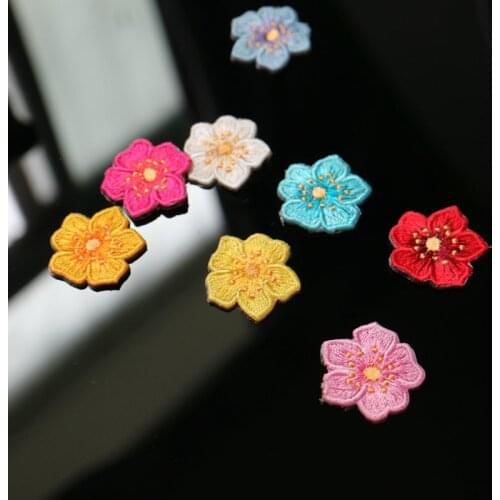 8pc/lot colorful flowers patches for clothing Small embroidery ironing applique floral parche sticker for clothes iron on badge