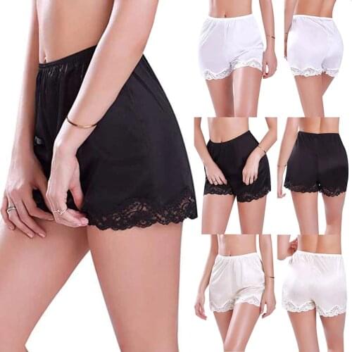 New Women Summer Sexy Lace Pants Premium Nylon Bloomer Slip Yoga Boxer Shorts Silk Running Sports Beach Vacation Plus Size