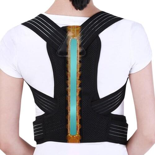 Alloy Bone Shoulder Support Belt Orthopedic Corset Upper Back Brace Straightener Round Posture Corrector Chest Belt Women Men