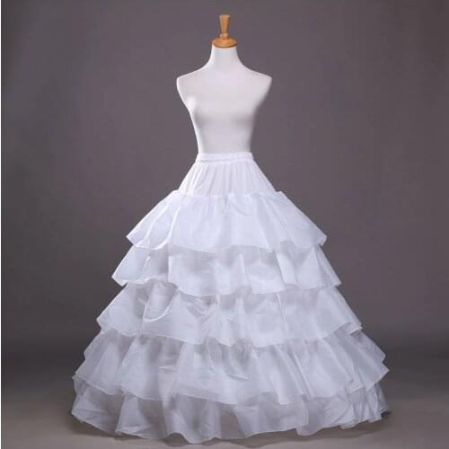 2018 New 4 Hoops 5Layers Of Lotus Leaves Petticoat Crinoline Slip Underskirt For Wedding Dress Bridal Gown In Stock