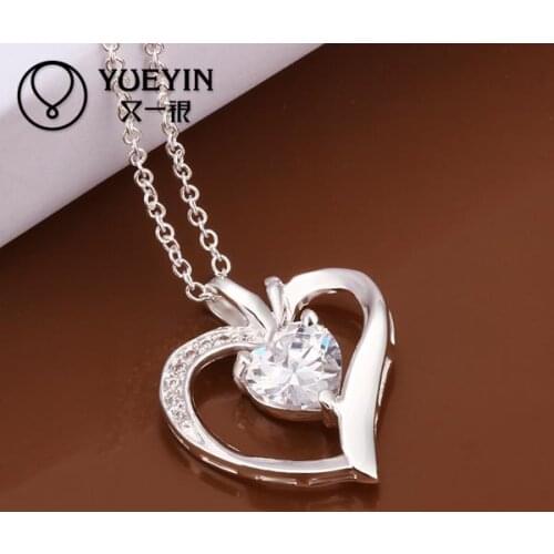 Silver plated pendant Necklaces for women Wedding jewelry Classic Factory Price Wholesale