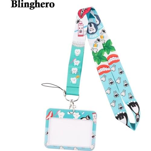 CB648 TOOTH CARE Doctor Nurse Neck Strap Lanyards Keychain Holder ID Card Passport Hanging Rope Lariat Lanyard Dentist Gift