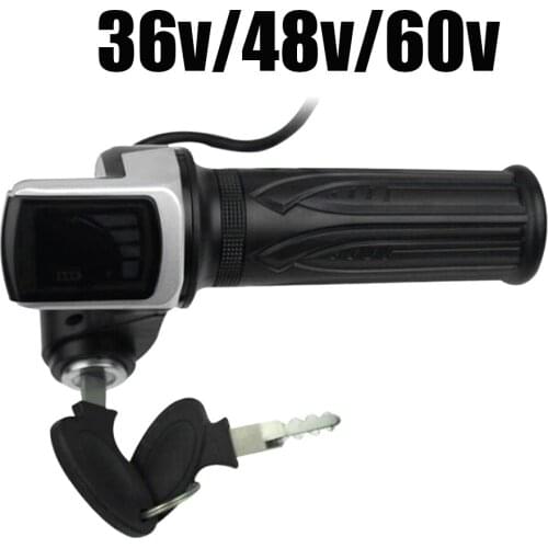 36V 48V 60V Electric Scooter Throttle Grip Shifter Handler With Key Lock Power Indicator With LCD Display