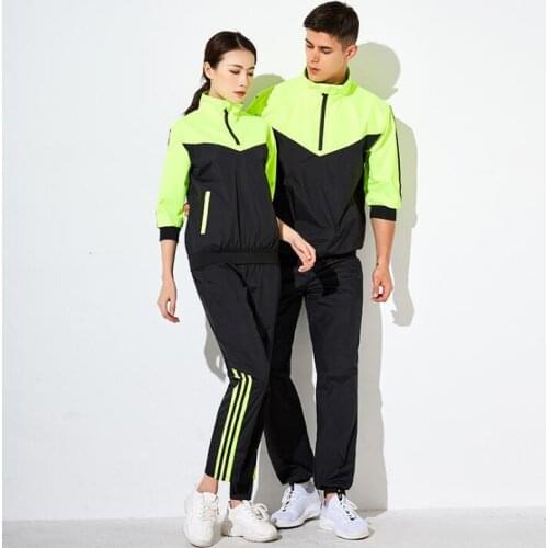 Sweating Fast Solid Hoodies Pullover Two-piece Separate Fitness Set Sports Wear for Men Women Gym Weight Loss Running Suit