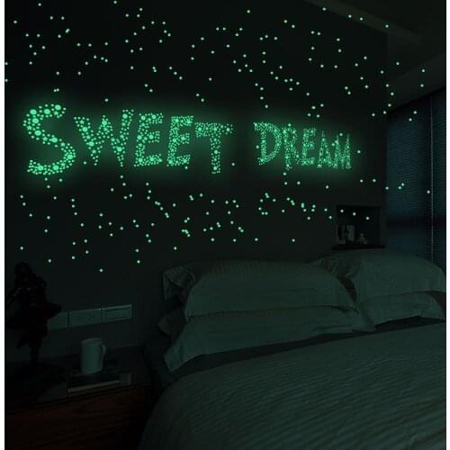 200 pcs Round Dot Stars Luminous Wall Stickers Like Star In The Night Romantic for Party Birthday home Decoration room wall art