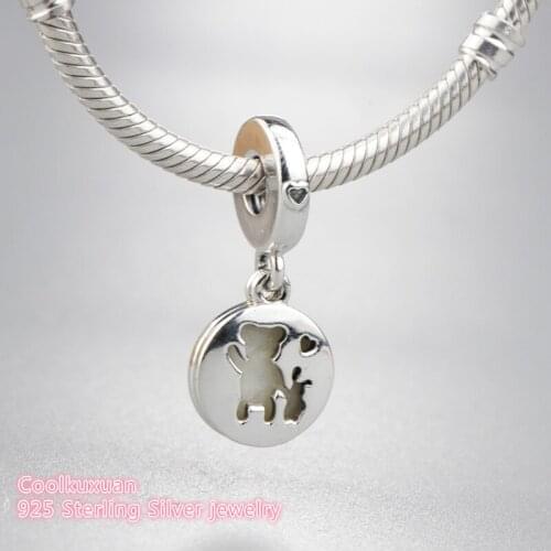 Spring 925 Sterling Silver Perfect Pals Dangle Charm, Silver Enamel Charm Beads Fit Original Pandora Charms Bracelet