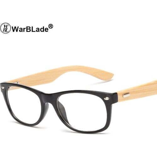 WarBLade 2020 Vintage Retro Glasses Frame For Women Men Small Eyewear Wood Glasses Bamboo Temple Eyeglasses Optical Frames 1525