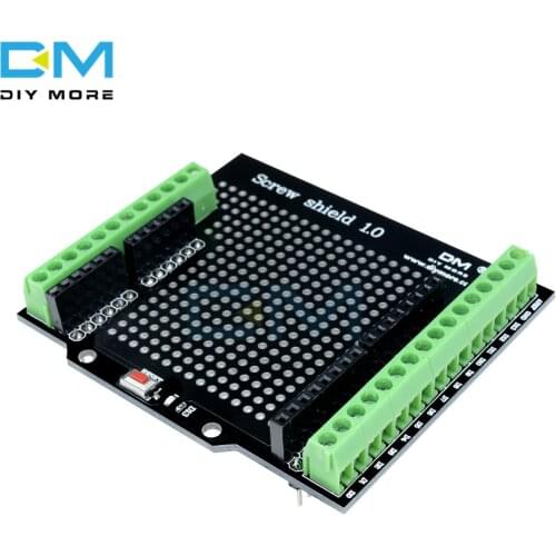 Proto Screw Shield for Arduino Open Source Reset Button D13 LED NEW For Breadboard 3.81 Terminal Double-sided PCB SMT Solder DIY