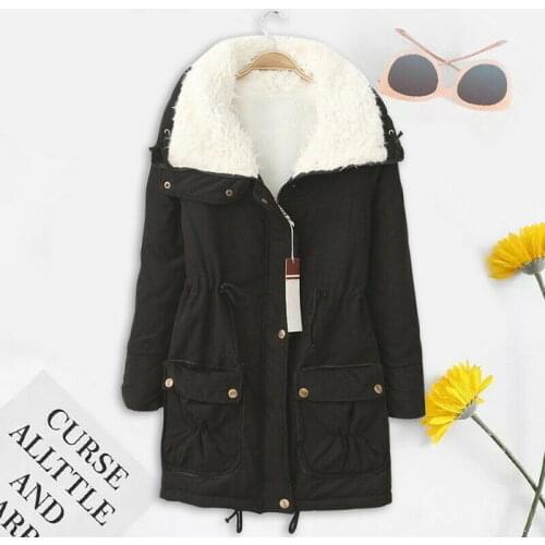 Damen Wintermantel Frauen langen Absatz Lammfellmantel Gre Mantel Neu L/P