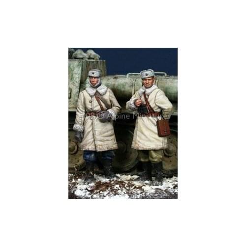 1/35 Scale WW2 Soviet winter tank soldiers Miniatures WWII Resin Model Kit Figure Free Shipping