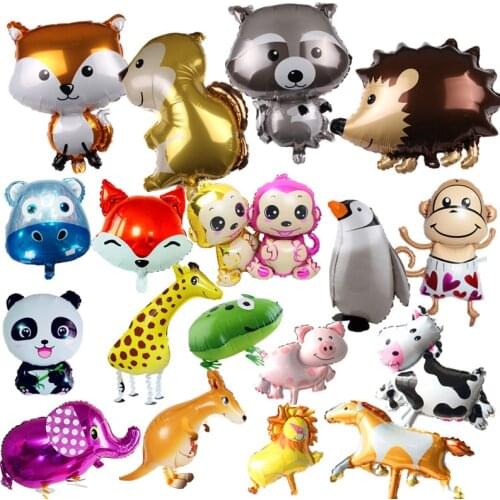 1 pcs Animal Foil Balloons Birthday wedding Forest Party Decorations helium ballons Fox Hedgehog Squirrel Raccoon Baby Shower