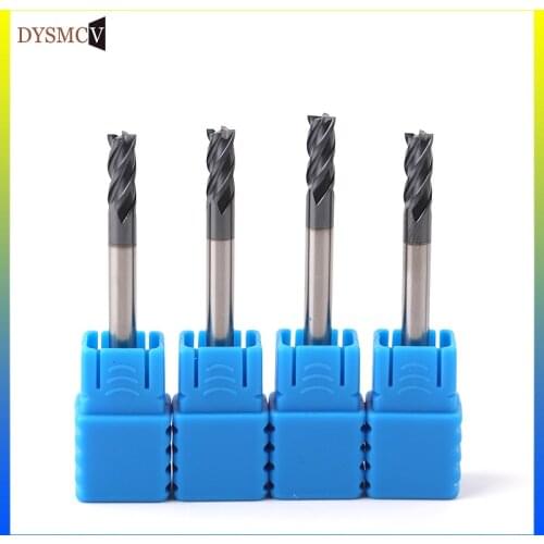 10PCS HRC50 4Flute 1mm 1.5mm 2mm 2.5mm 3mm 4mm 5mm 6mm *50L Alloy Carbide Milling Tungsten Steel Milling Cutter End Mill Cutting