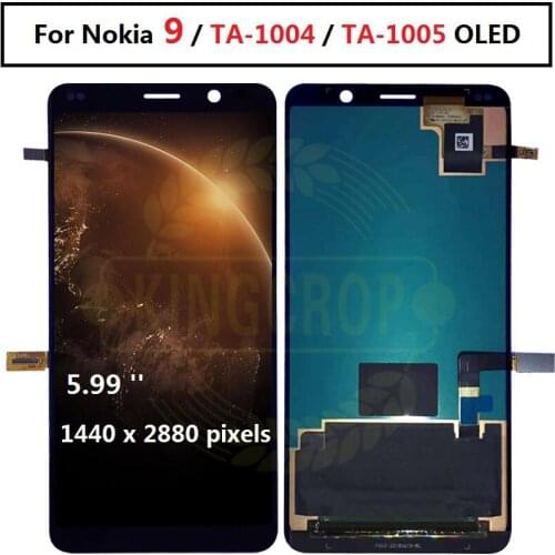 2018 AMOLED For Nokia 9 LCD Display Touch Screen Digitizer TA-1004 TA-1005 For Nokia9 Nokia 9 PureViewLCDScreen Replacement