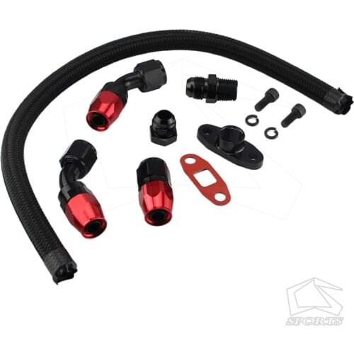 10AN TURBO STEEL/ NYLON BRAIDED OIL DRAIN RETURN LINET3 T4 T04E T70 T60 T61 GT35