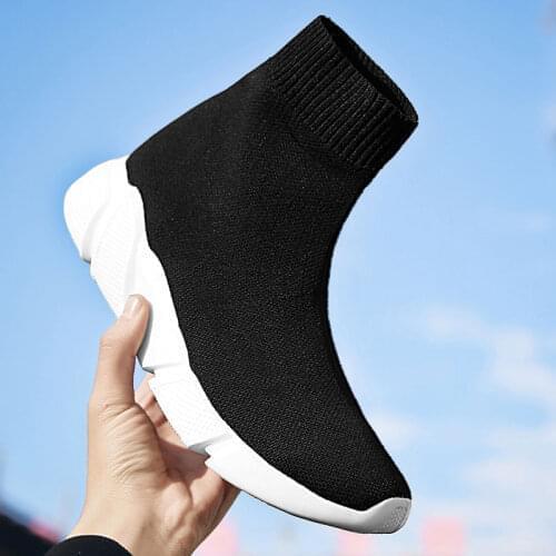 Trend Breathable Ankle Boot Men Socks Shoes Female Sneakers Casual Elasticity Wedge Platform Shoes Zapatillas Mujer Soft Sole