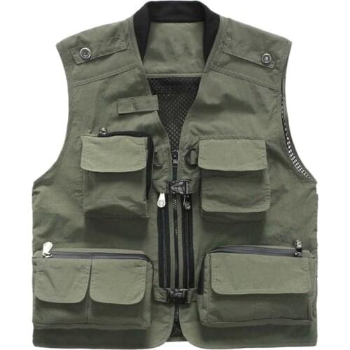 Quick-Drying Vest Multi Pockets Photography Vest Adversting Waistcoat Pockets camera Man Vest Working Unifrom Men Women VT-020