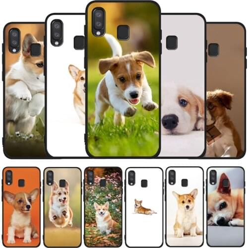 Corgi dog black soft phone Case For Samsung A10 20 30 40 50 30S 50S 60 70 M10 M30S M40 A31 51 71 A20E A10E A21S