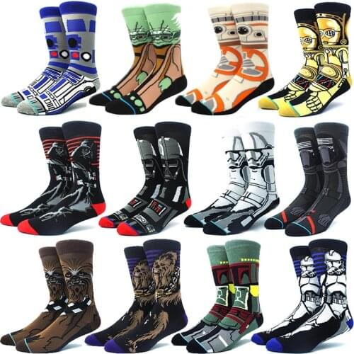 Star Wars Movie Stockings Master Yoda R2-D2 Cosplay Socks Wookiee Jedi Knight Novelty Mens Womens Socks Spring Autumn Winter