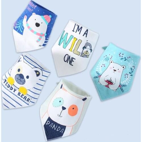 Baby Bibs for Boy Girl Bandana Bib Burp Cloth Print Animal Triangle Cotton Baby Scarf Meal Collar Burp Baby Accessories DS19